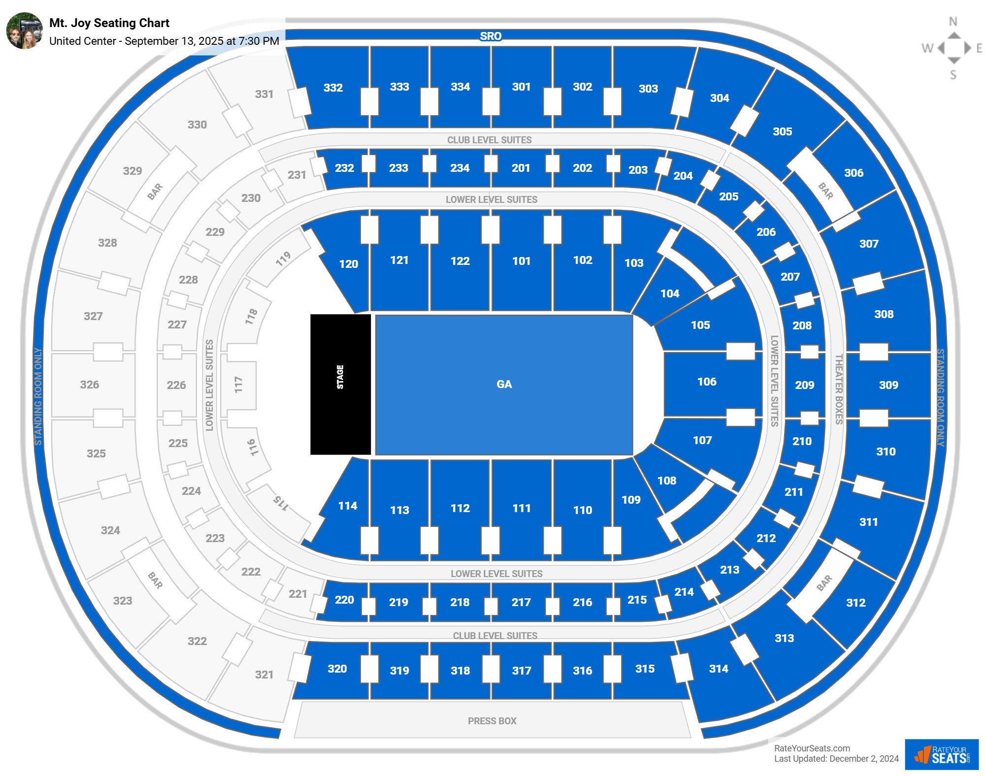 Mt. Joy seating chart United Center