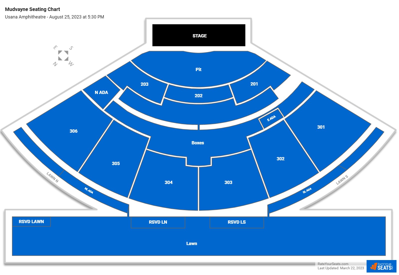 Mudvayne seating chart Usana Amphitheatre
