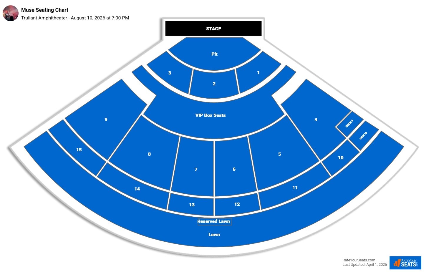 Muse seating chart Truliant Amphitheater