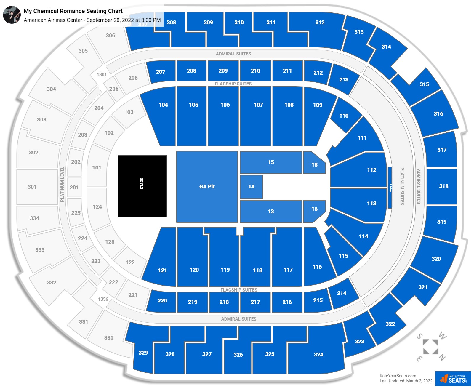 My Chemical Romance seating chart American Airlines Center