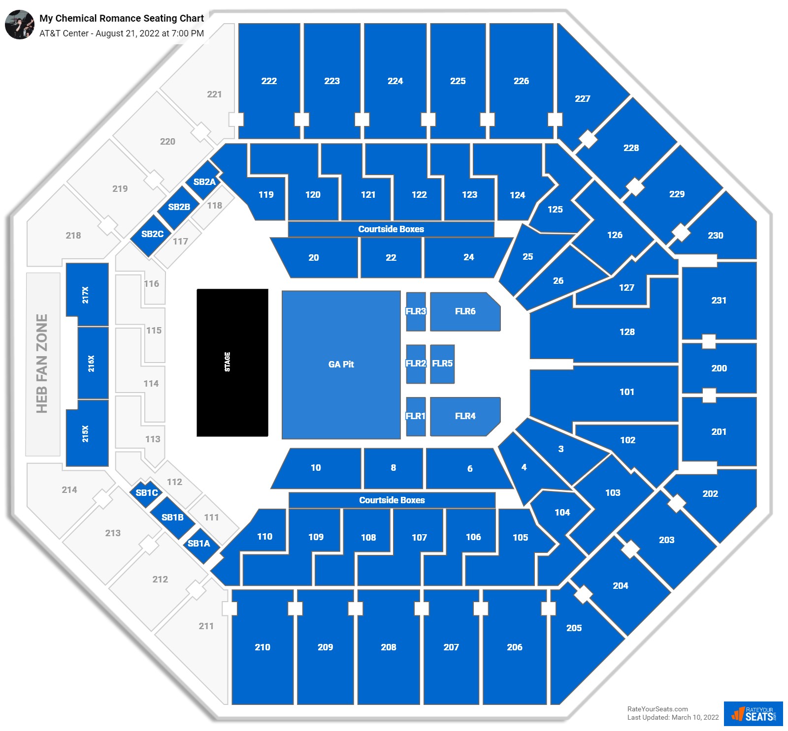 My Chemical Romance seating chart AT&T Center