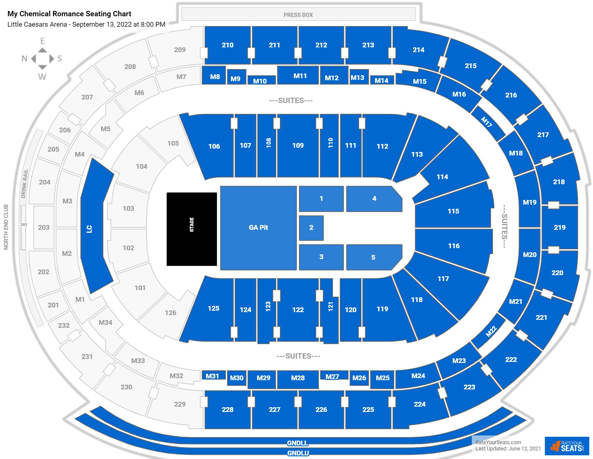 My Chemical Romance seating chart Little Caesars Arena
