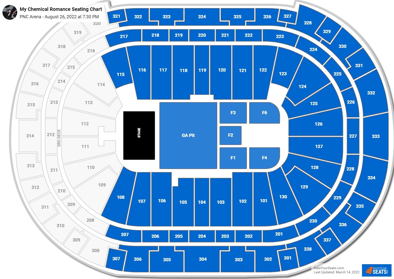 My Chemical Romance seating chart PNC Arena