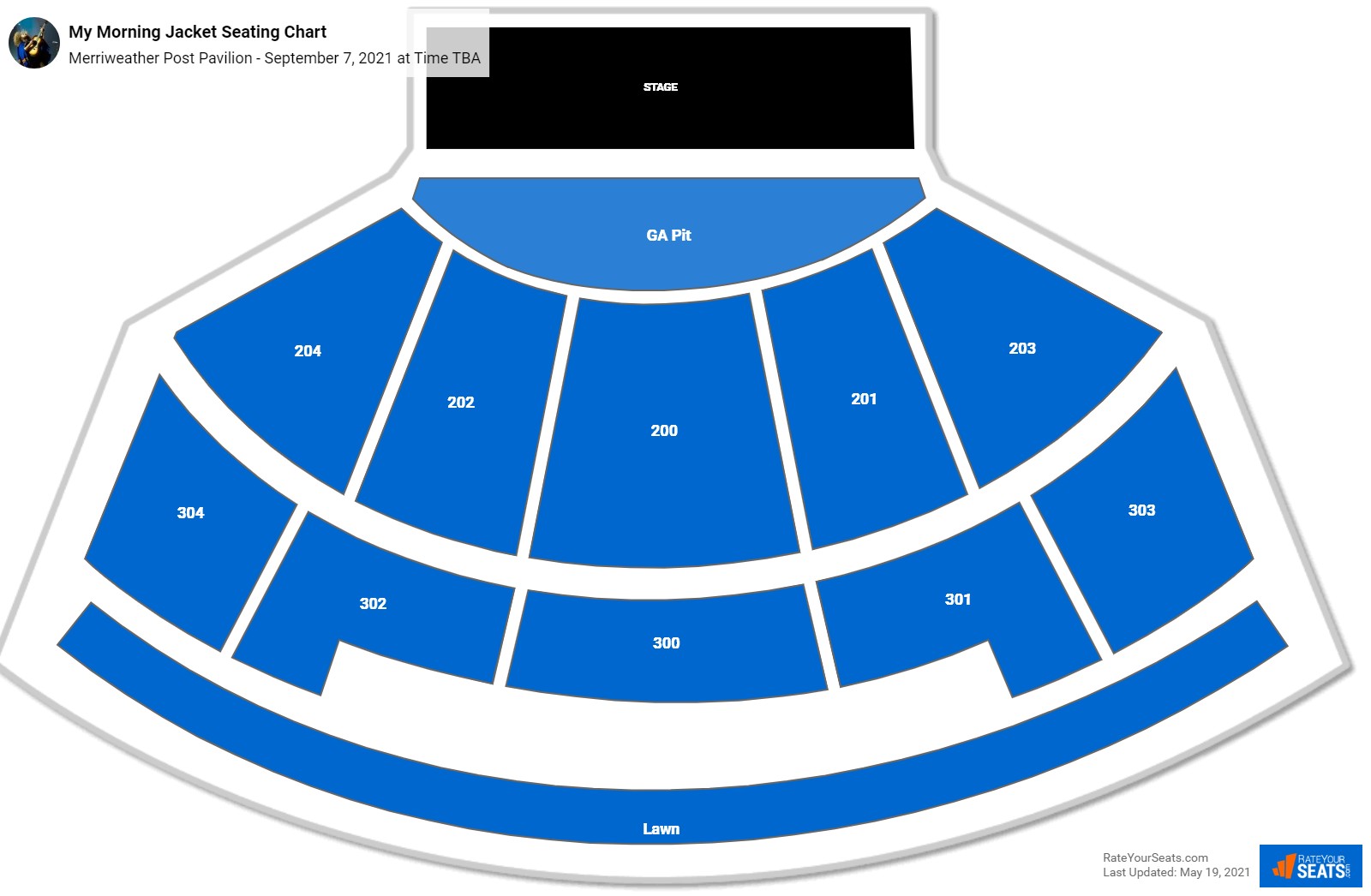 My Morning Jacket seating chart Merriweather Post Pavilion