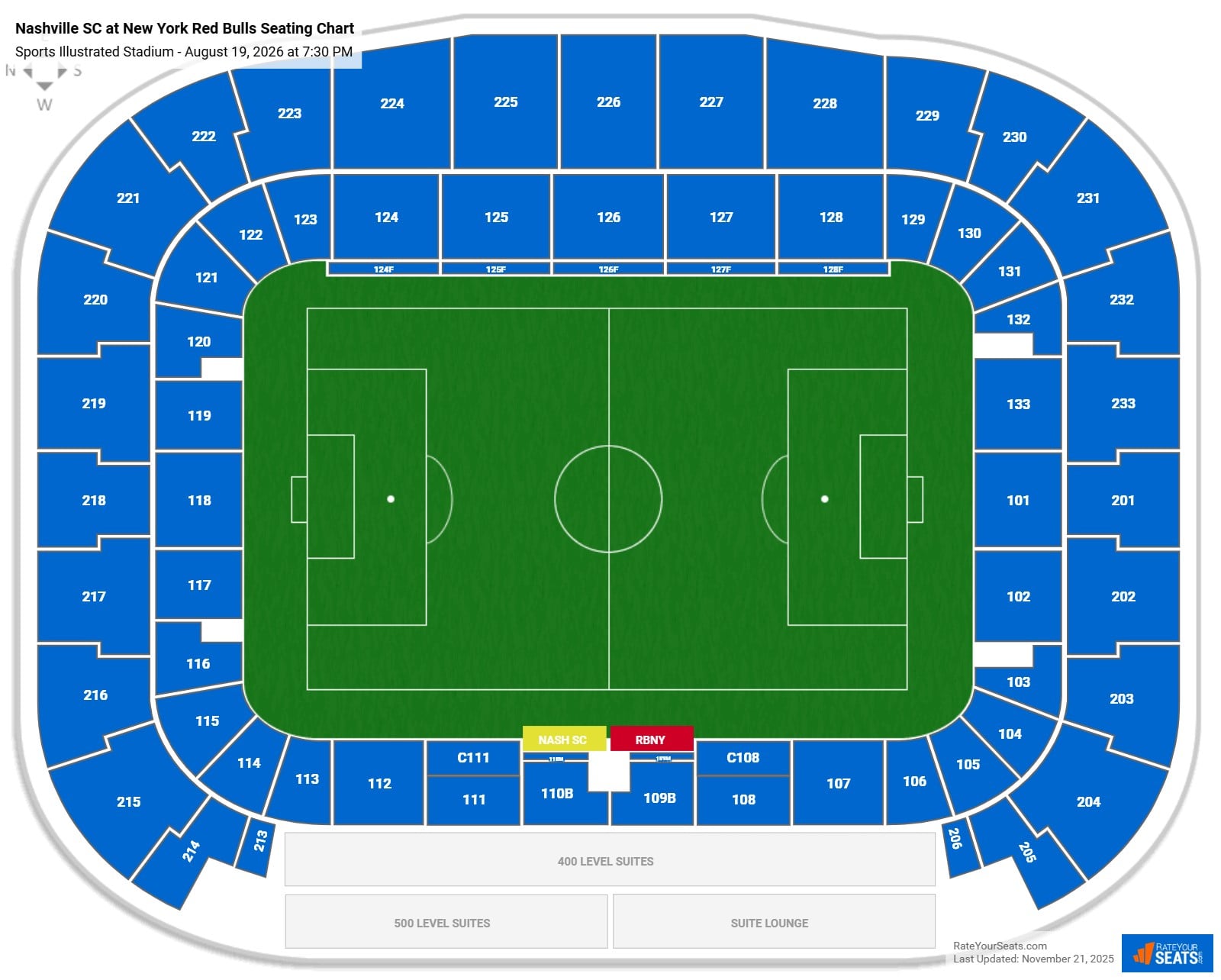 Nashville SC at New York Red Bulls seating chart Sports Illustrated Stadium 
