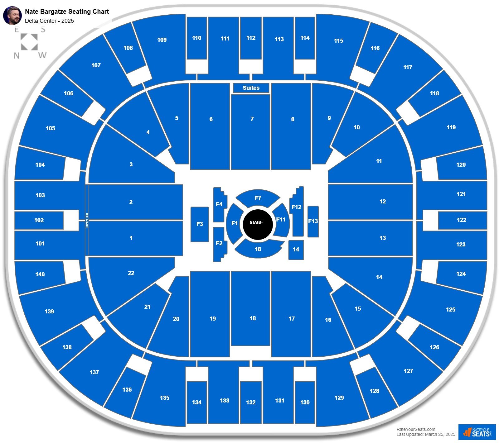 Nate Bargatze seating chart Delta Center