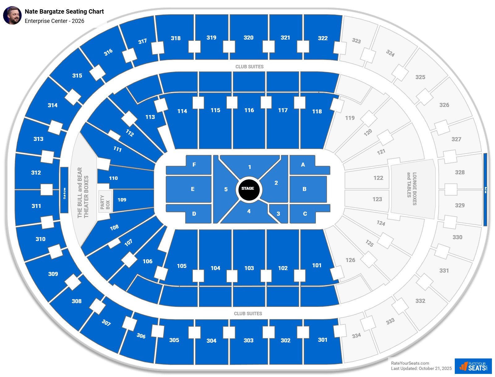 Nate Bargatze seating chart Enterprise Center