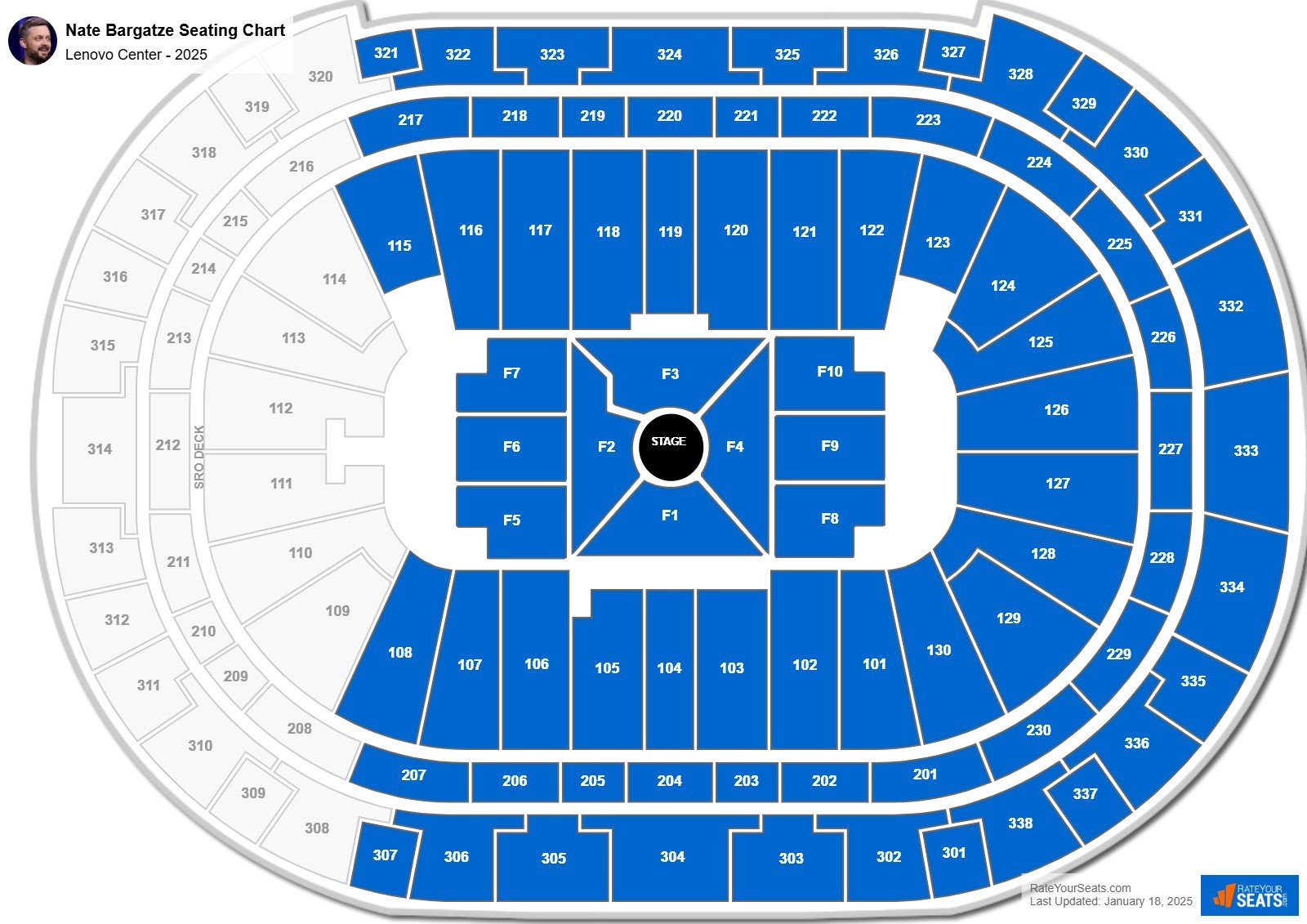Nate Bargatze seating chart Lenovo Center