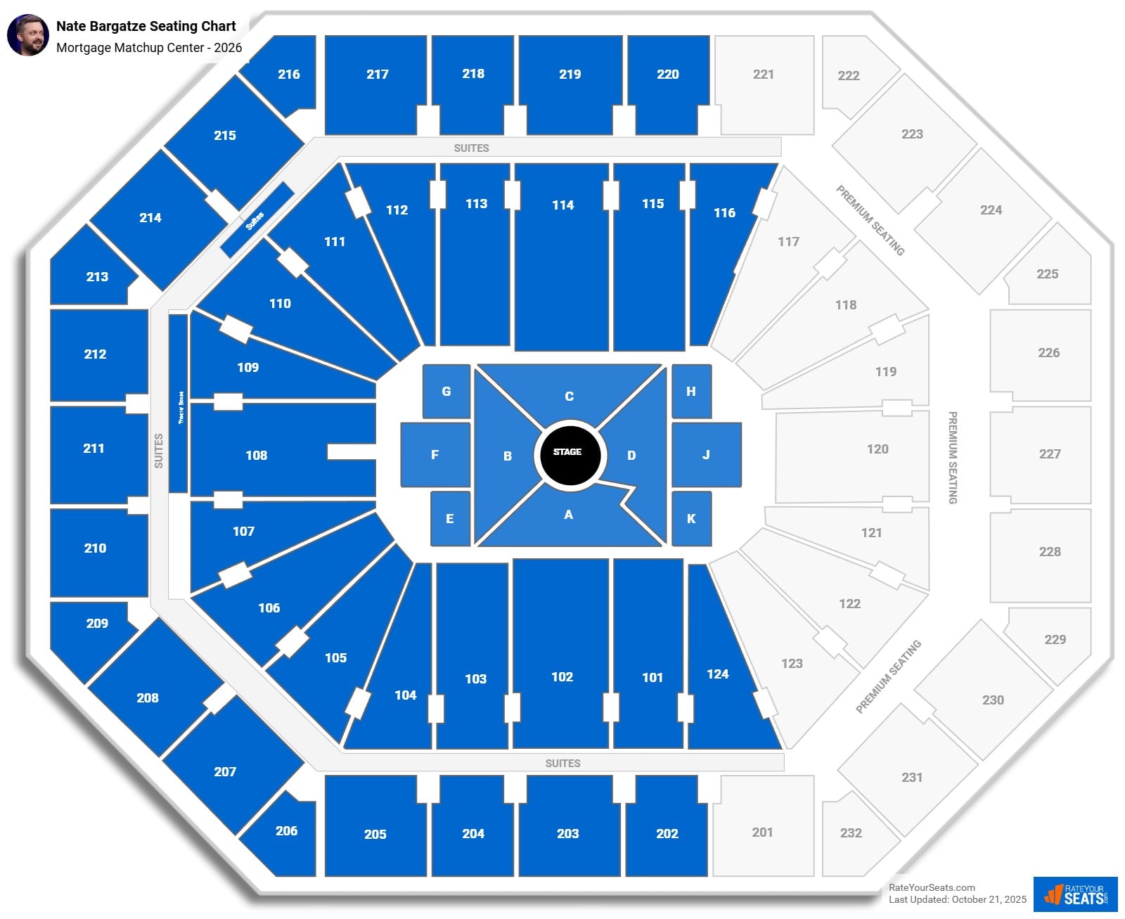 Nate Bargatze seating chart Mortgage Matchup Center