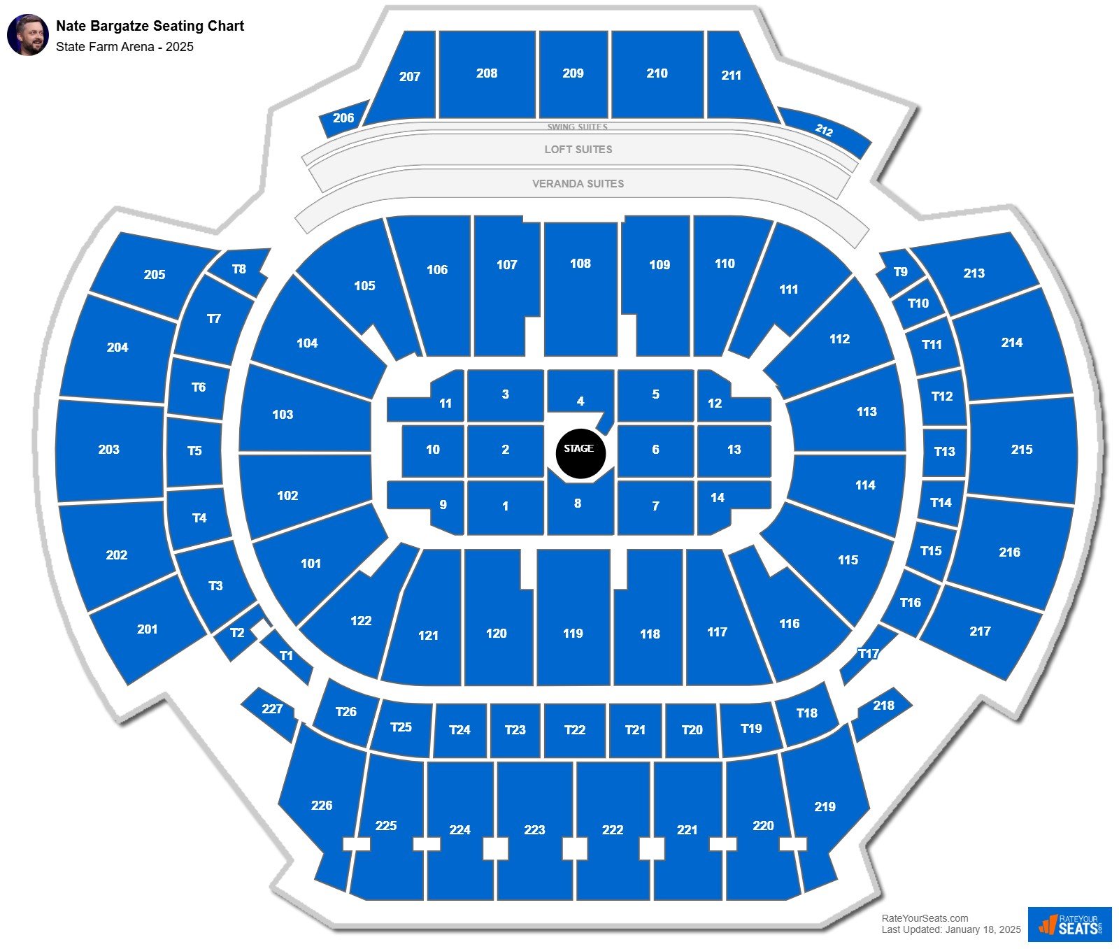Nate Bargatze seating chart State Farm Arena