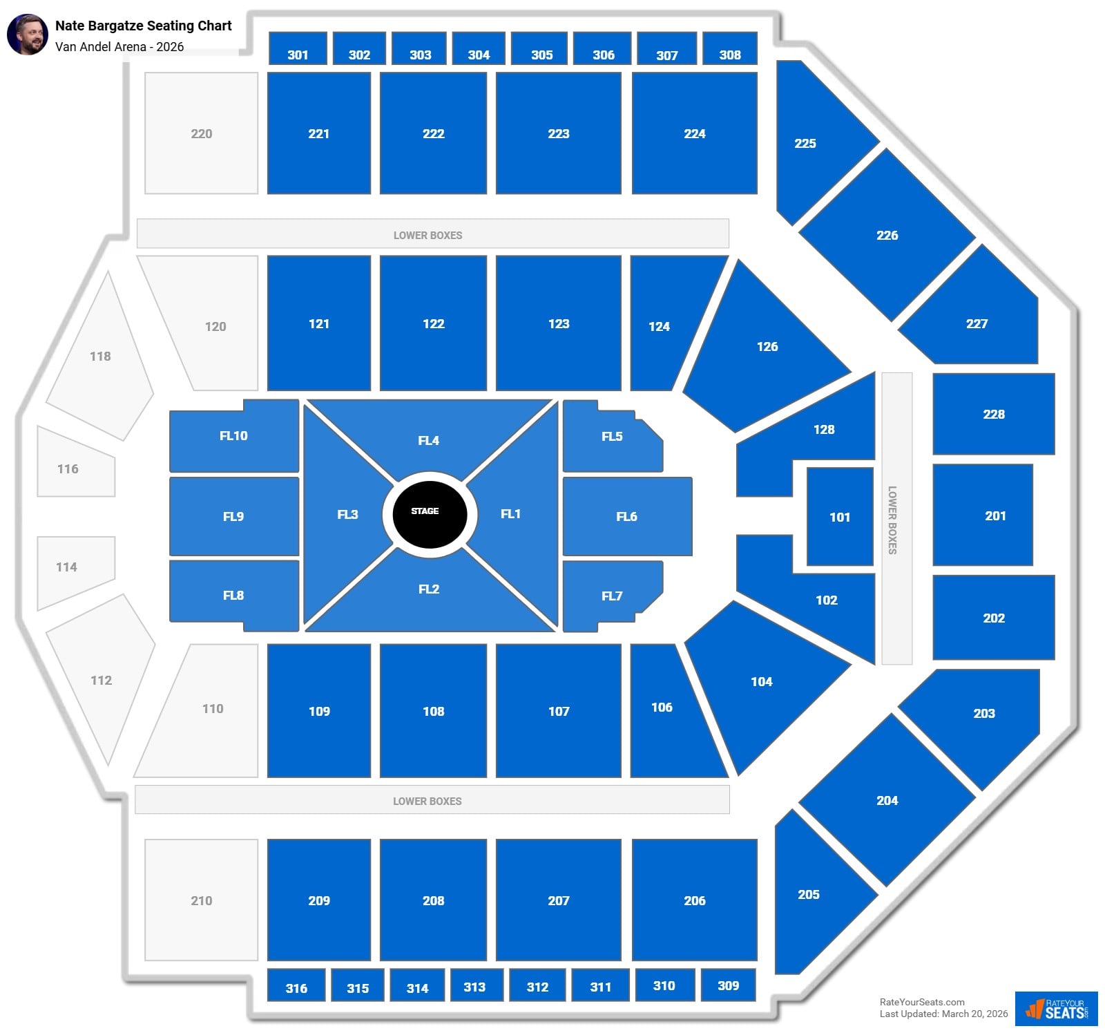 Nate Bargatze seating chart Van Andel Arena