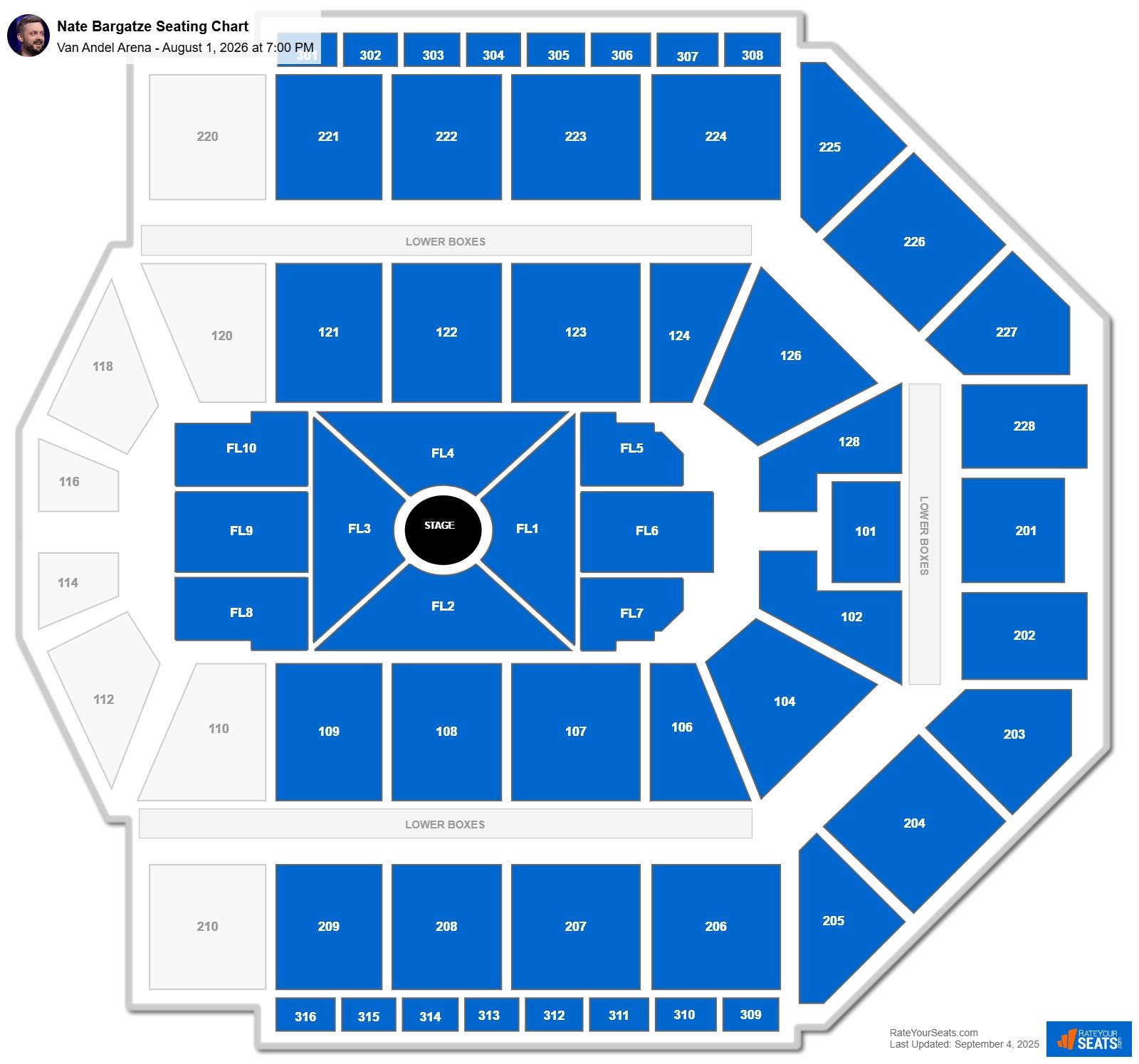 Nate Bargatze seating chart Van Andel Arena
