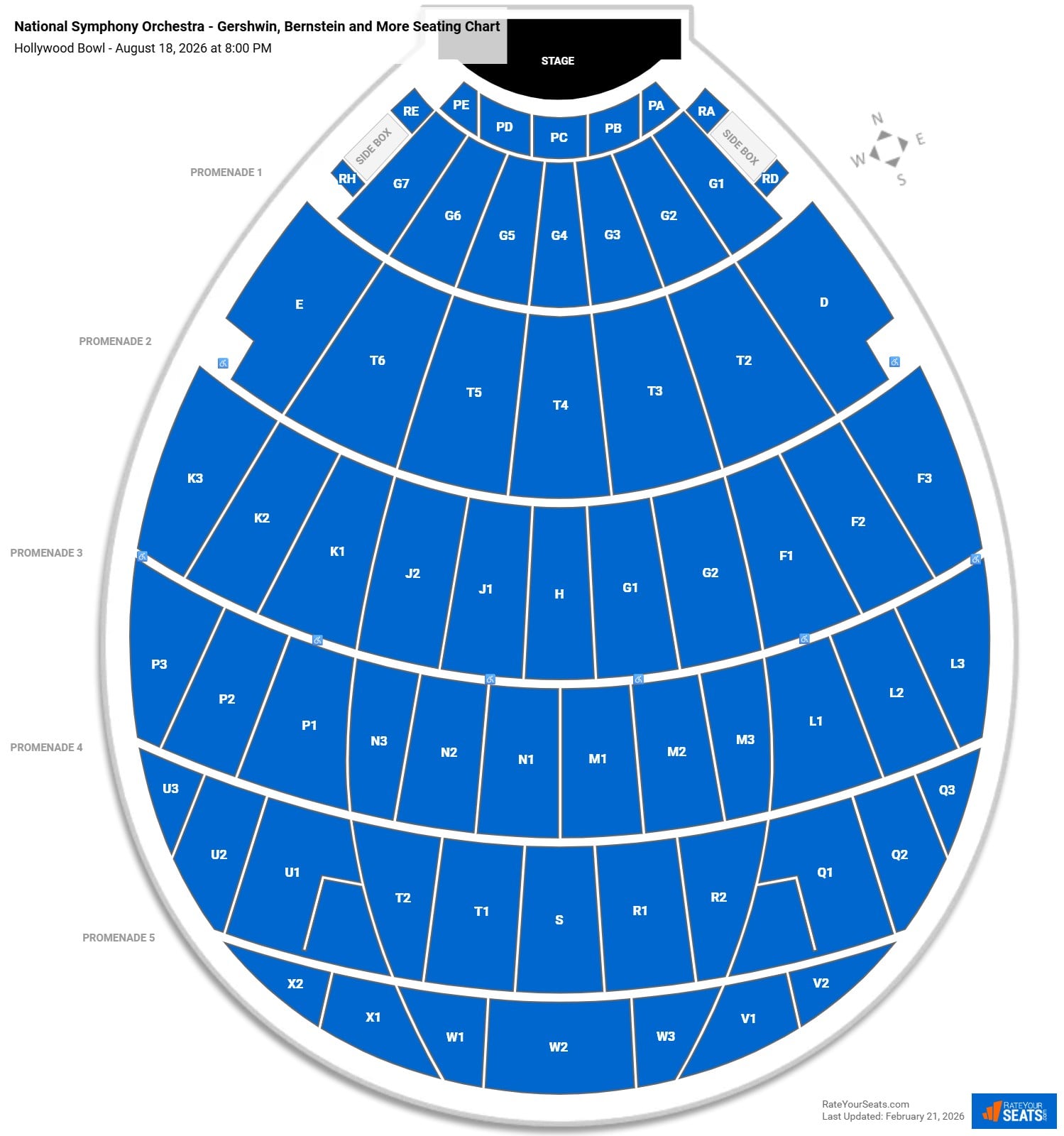 National Symphony Orchestra - Gershwin, Bernstein and More seating chart Hollywood Bowl