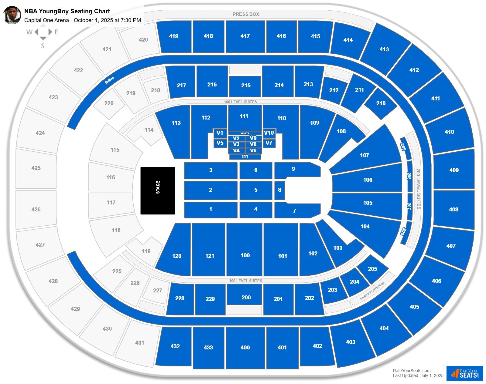 NBA YoungBoy seating chart Capital One Arena