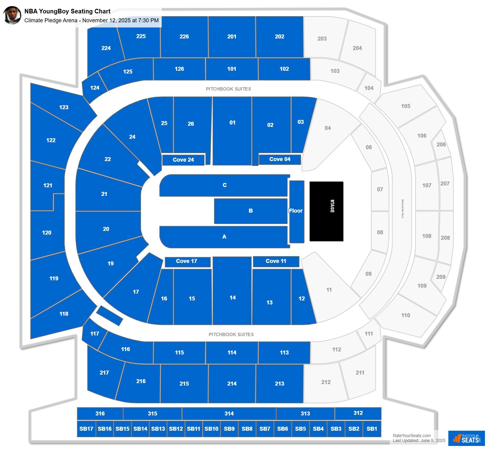 NBA YoungBoy seating chart Climate Pledge Arena