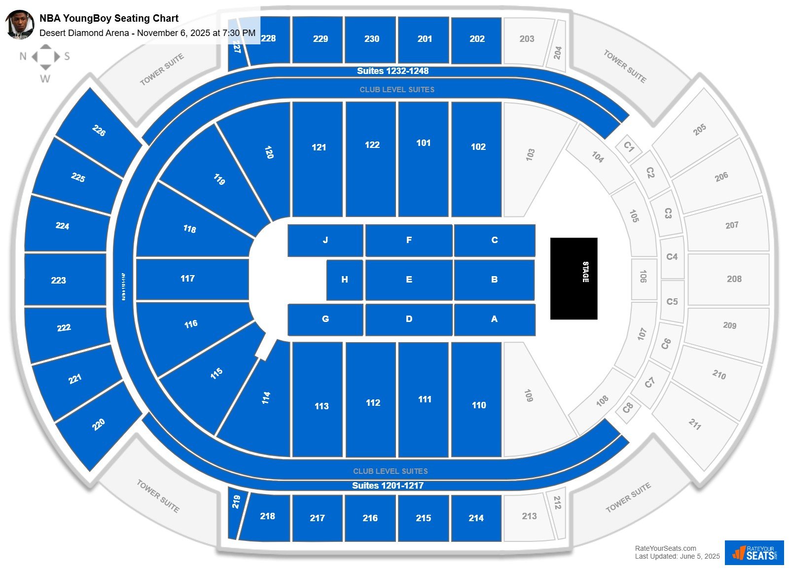 NBA YoungBoy seating chart Desert Diamond Arena