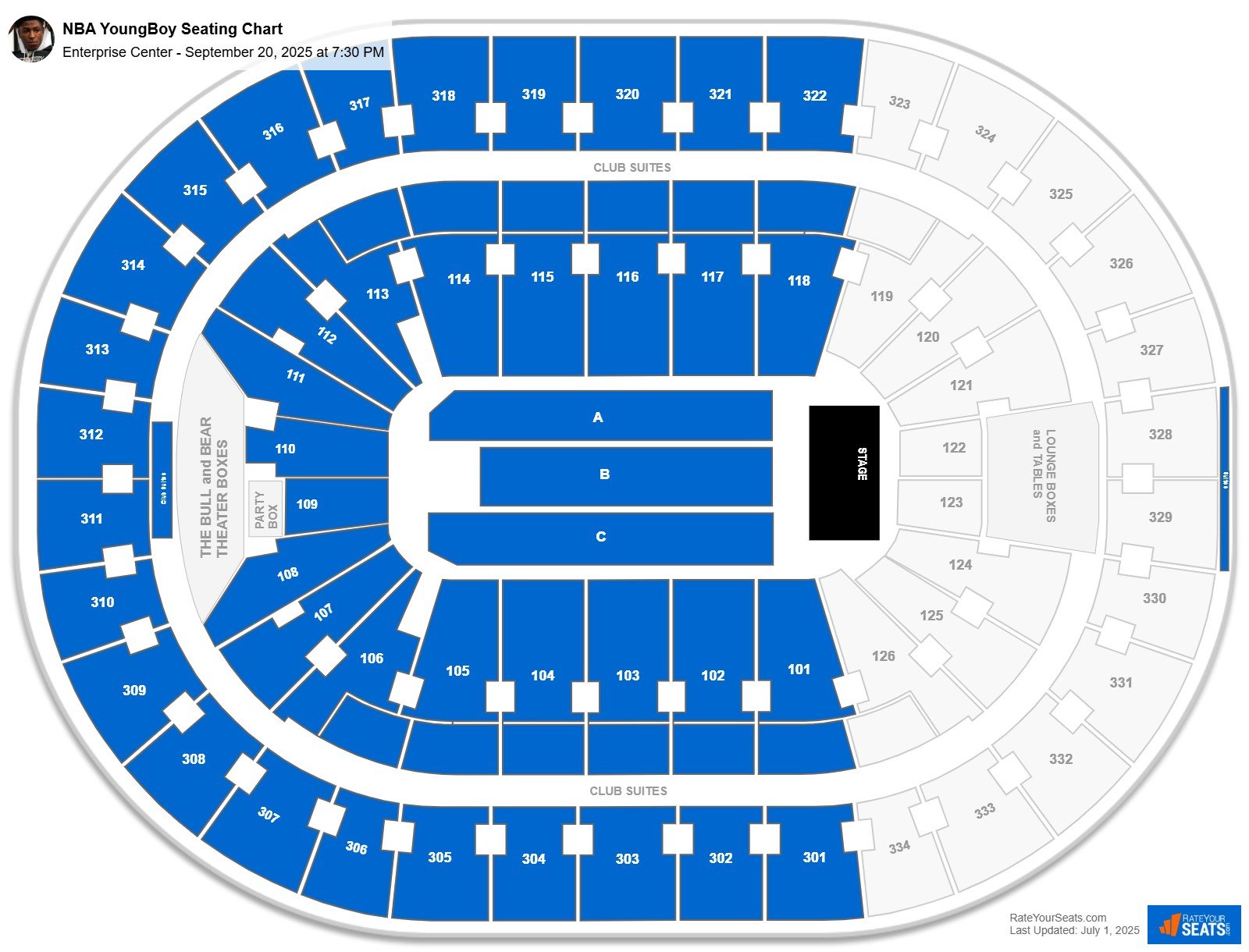 NBA YoungBoy seating chart Enterprise Center