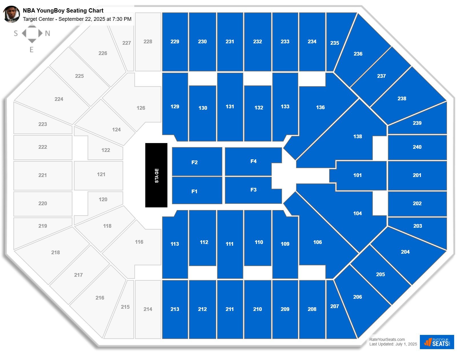 NBA YoungBoy seating chart Target Center