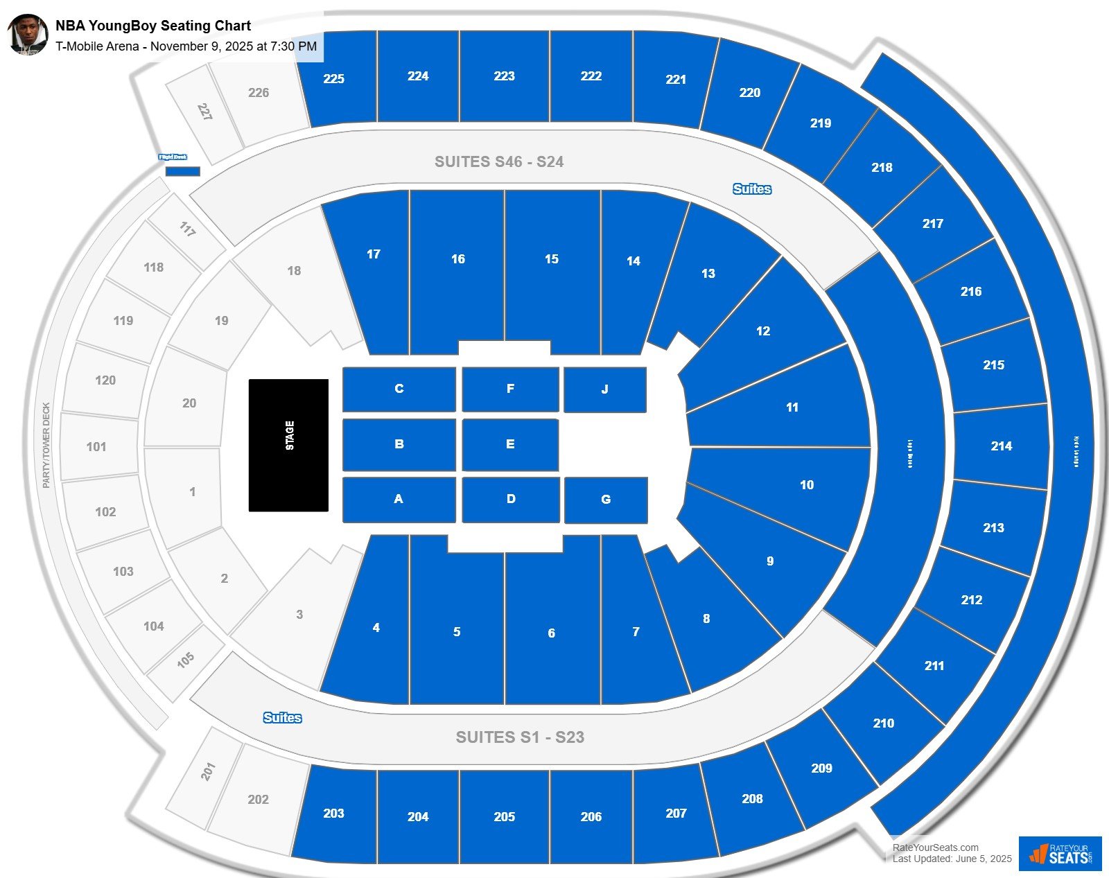 NBA YoungBoy seating chart T-Mobile Arena