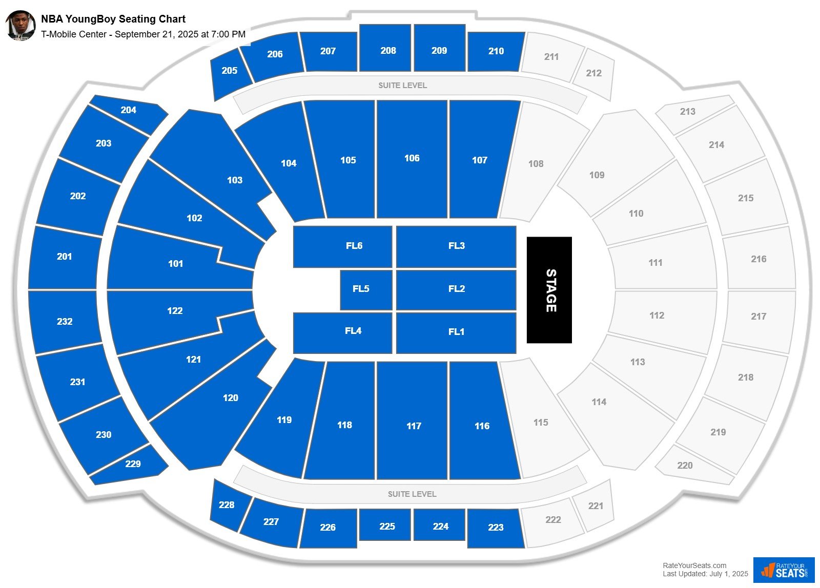 NBA YoungBoy seating chart T-Mobile Center