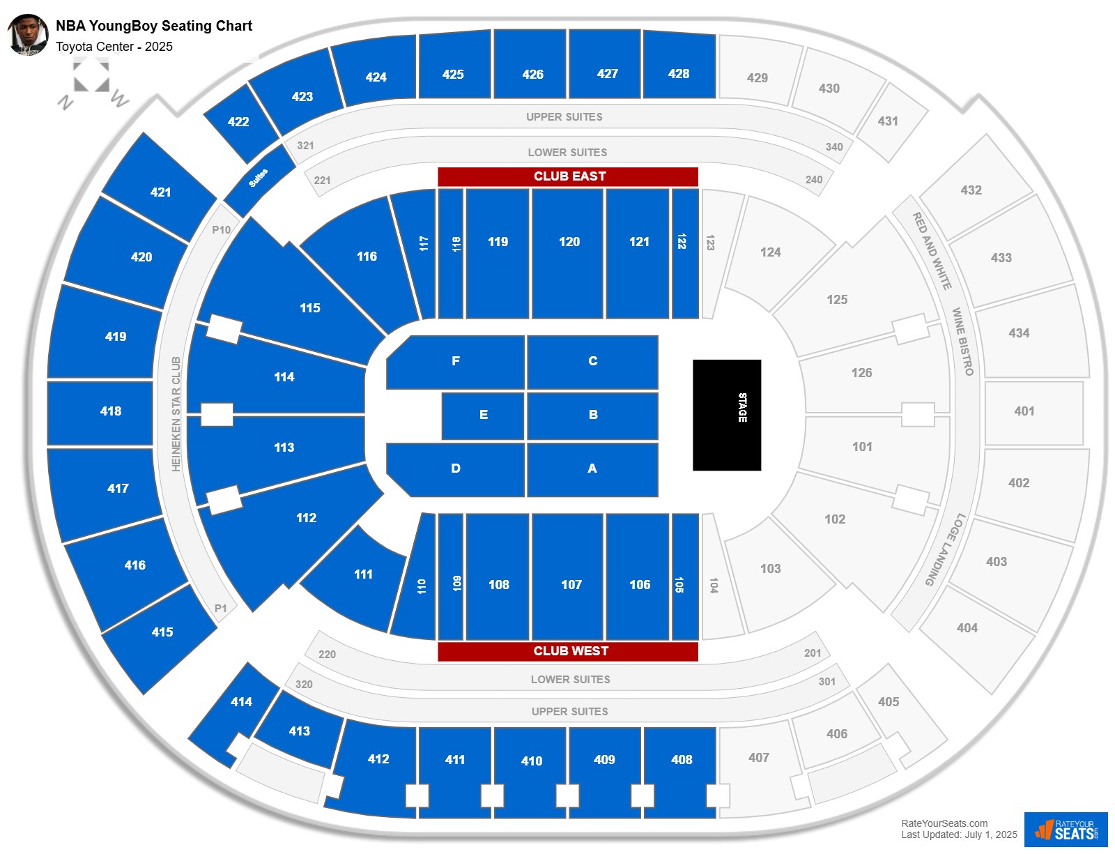 NBA YoungBoy seating chart Toyota Center