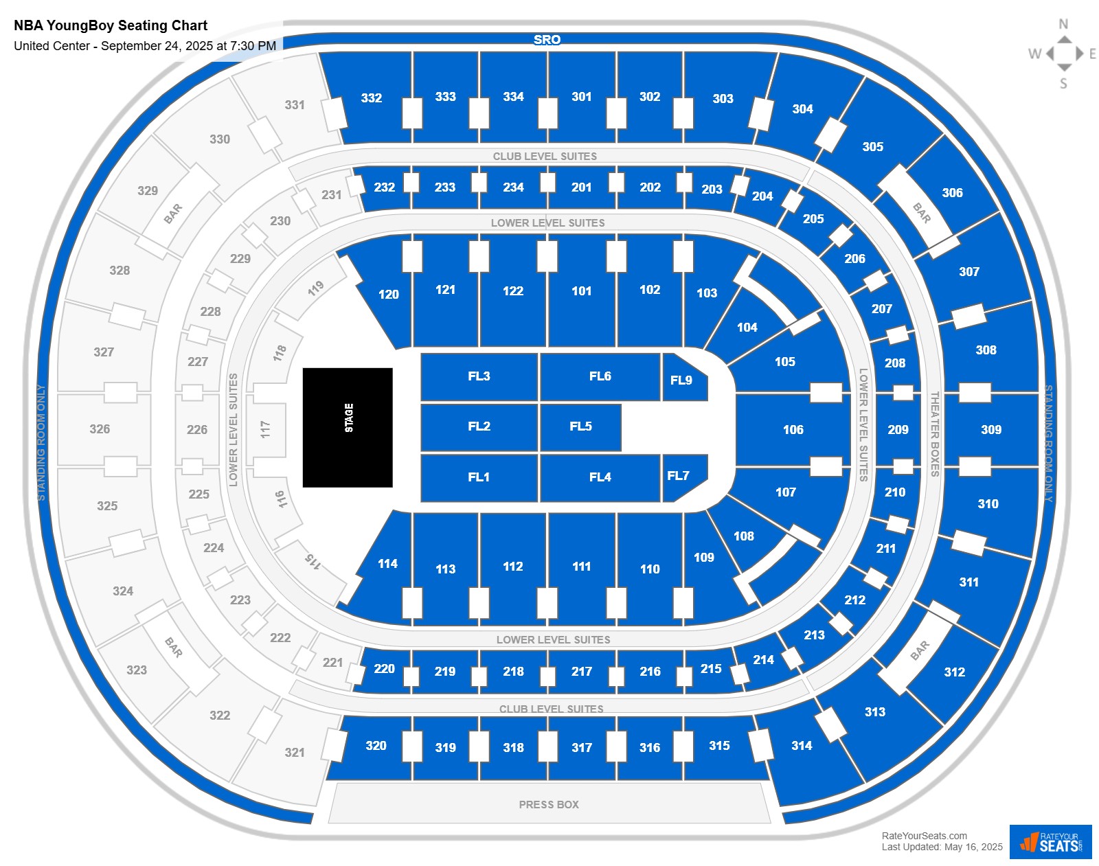 NBA YoungBoy seating chart United Center