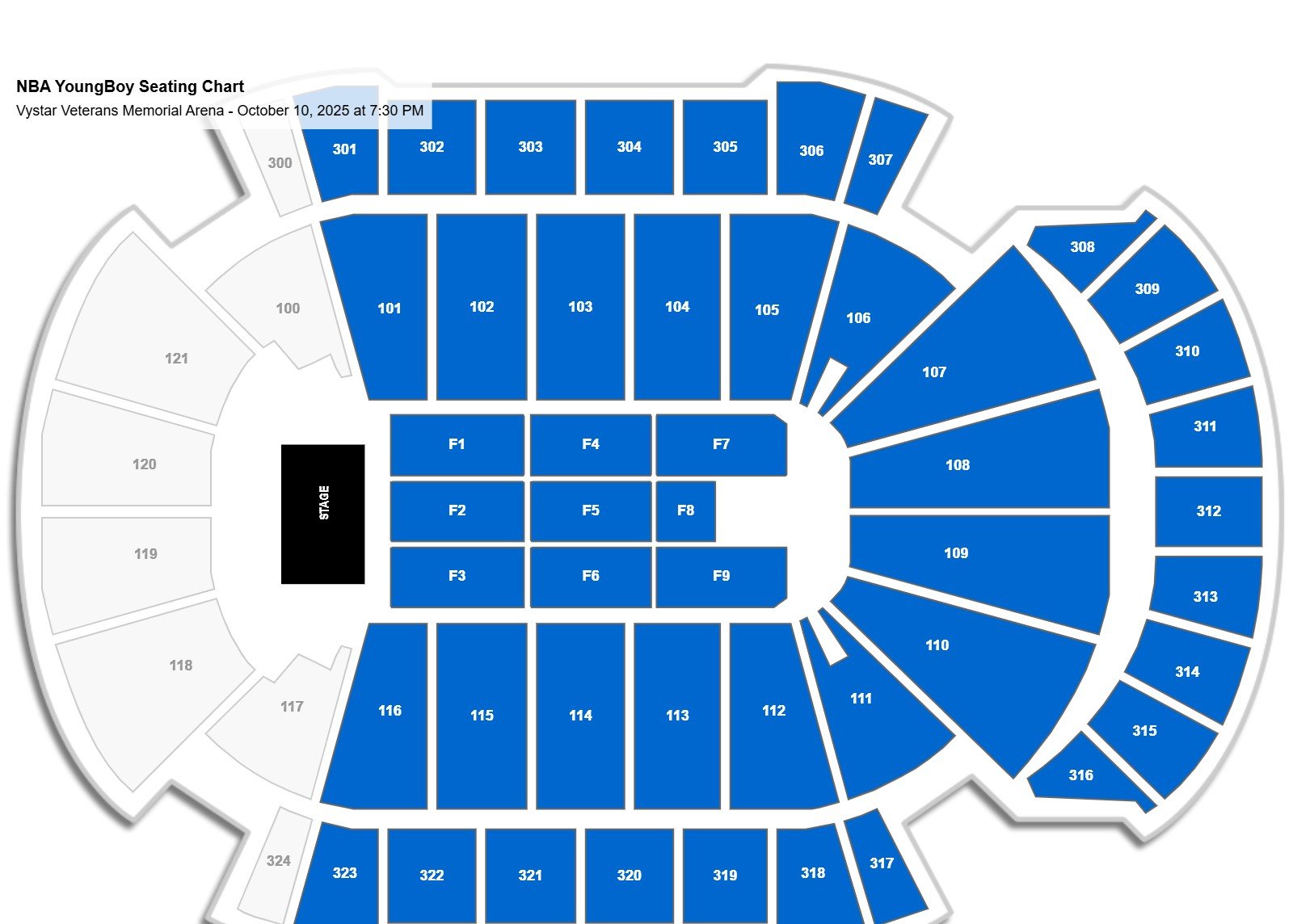 NBA YoungBoy seating chart Vystar Veterans Memorial Arena