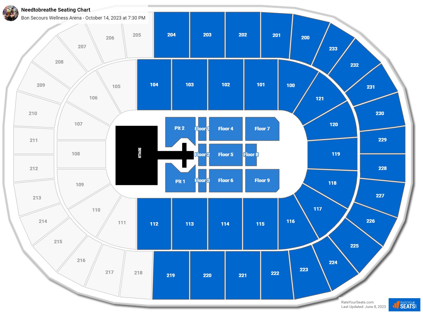 Needtobreathe seating chart Bon Secours Wellness Arena
