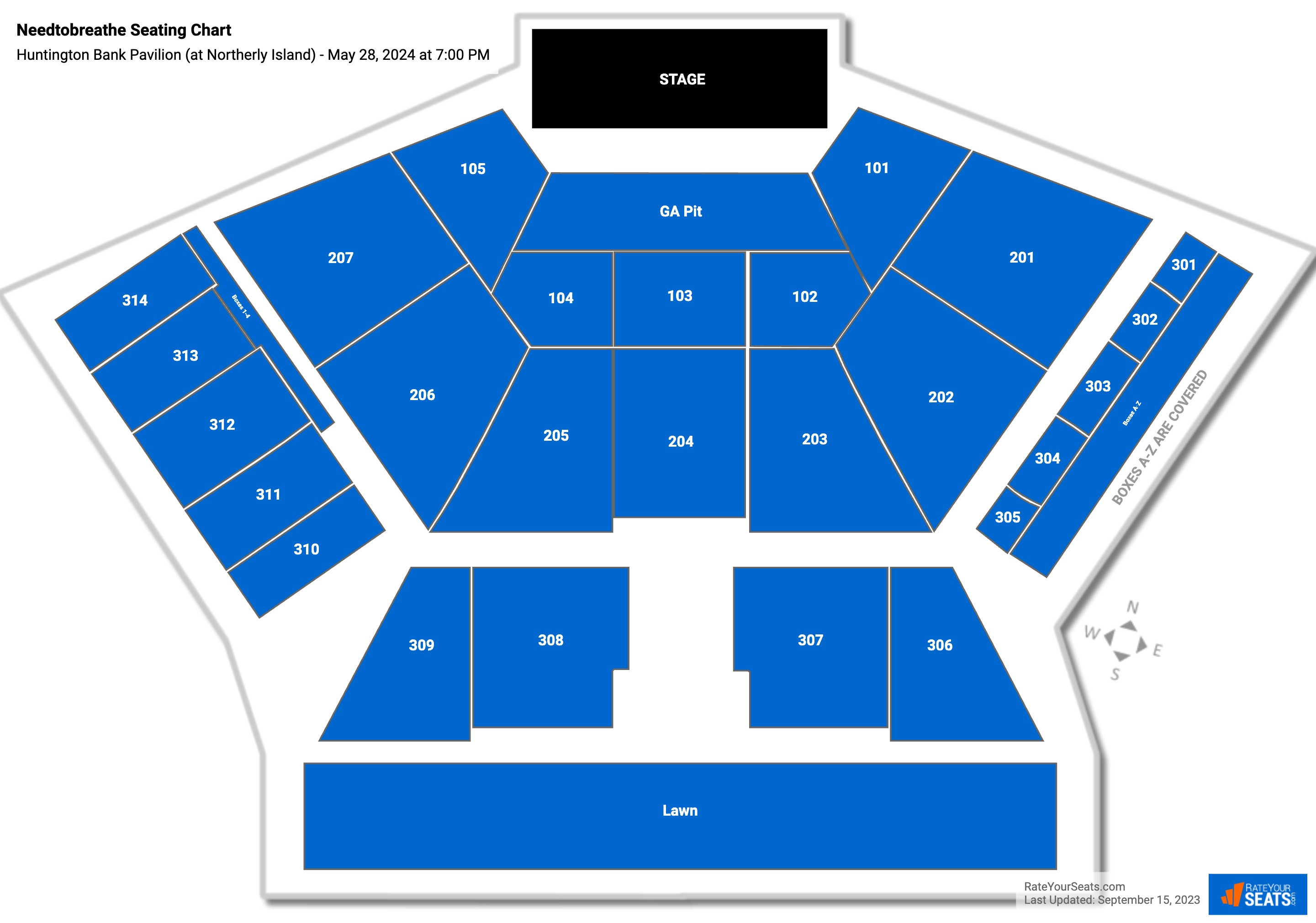 NEEDTOBREATHE seating chart Huntington Bank Pavilion (at Northerly Island)