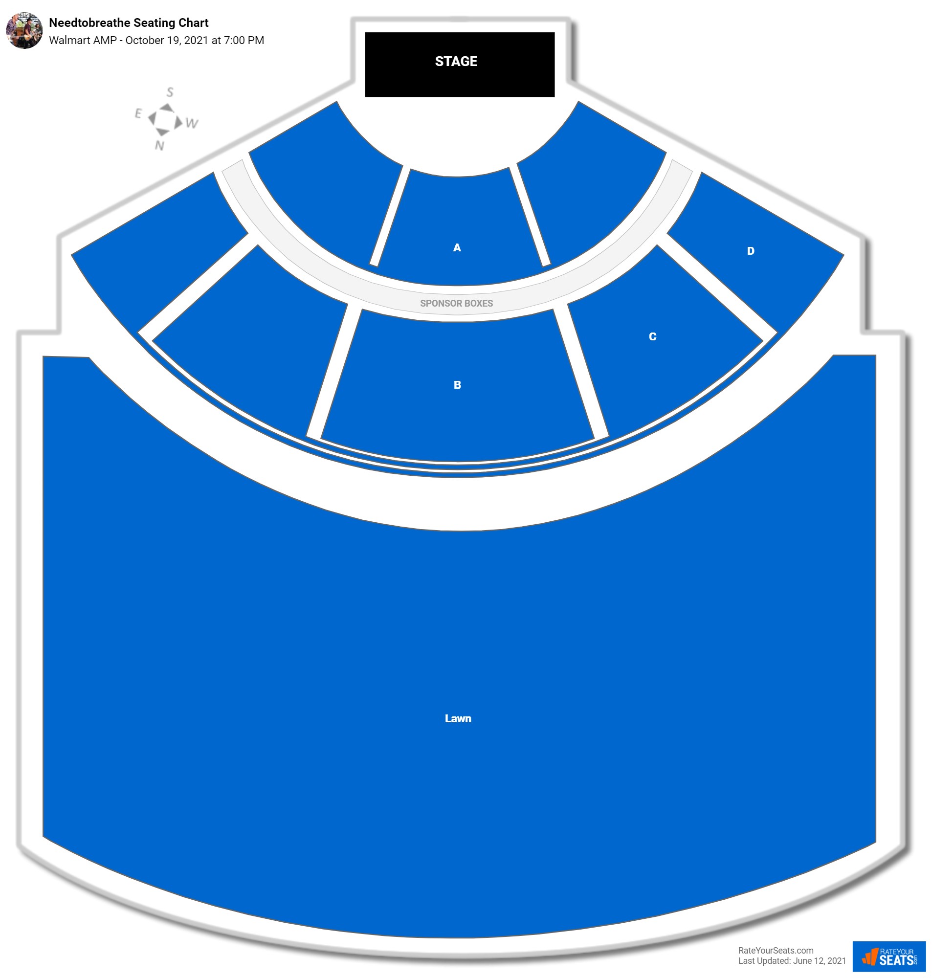 Needtobreathe seating chart Walmart AMP
