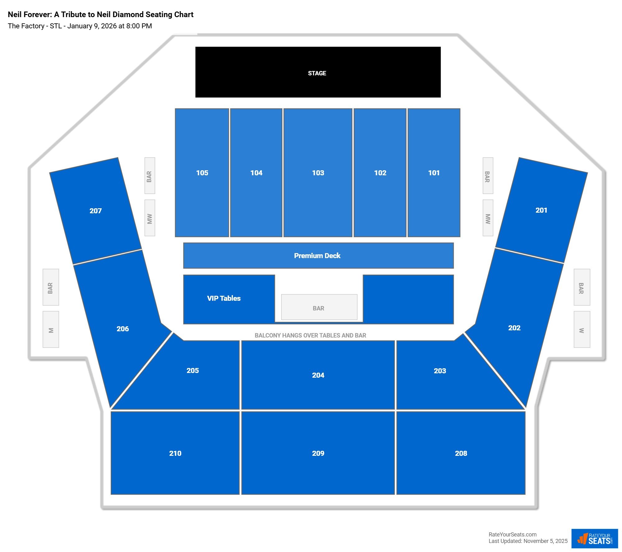 Neil Forever: A Tribute to Neil Diamond seating chart The Factory - STL