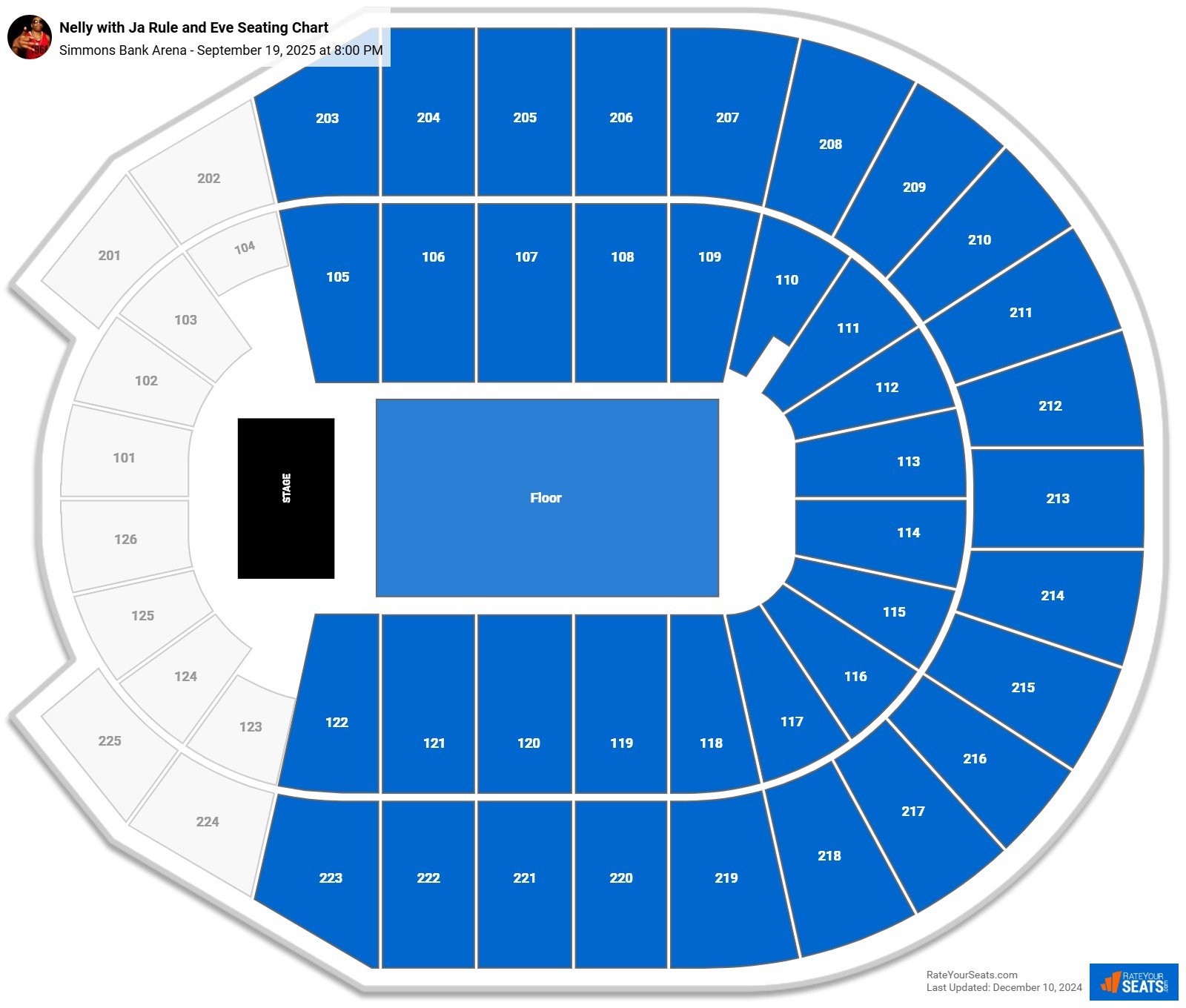 Nelly with Ja Rule and Eve seating chart Simmons Bank Arena