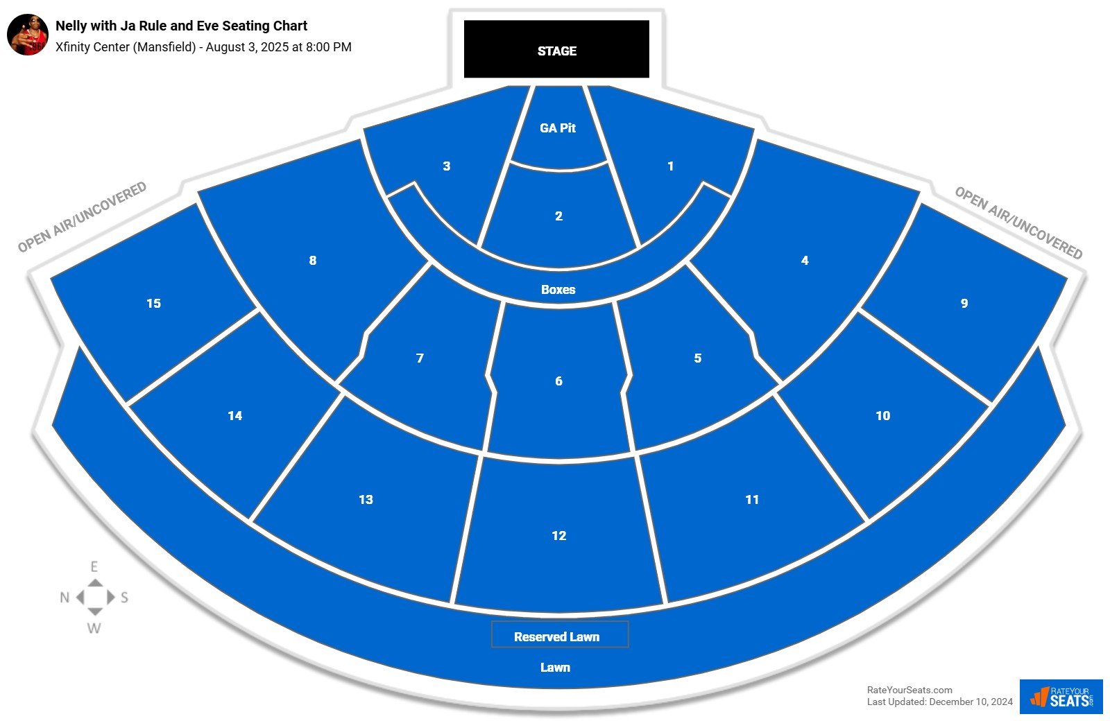 Nelly with Ja Rule and Eve seating chart Xfinity Center (Mansfield)