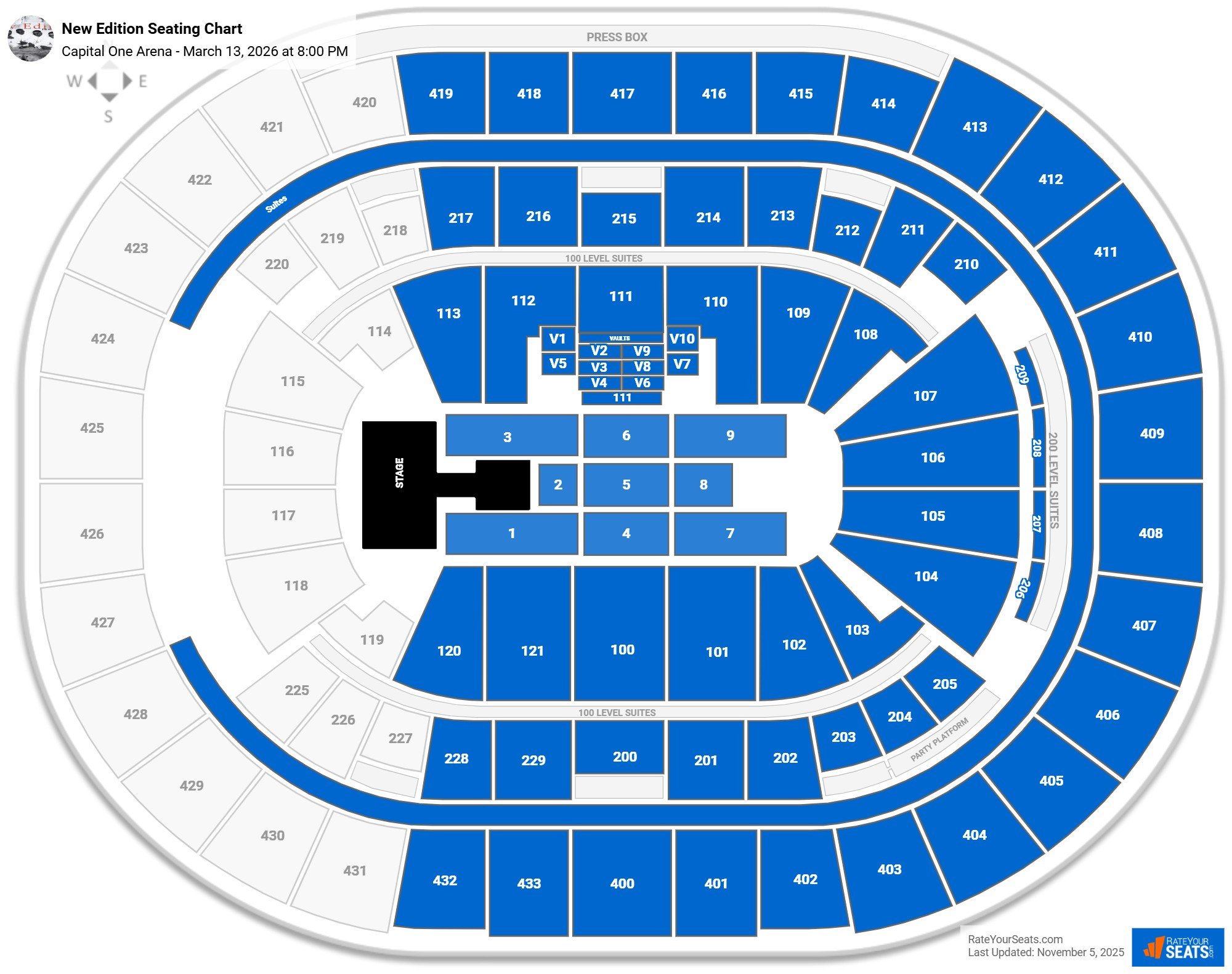 New Edition seating chart Capital One Arena
