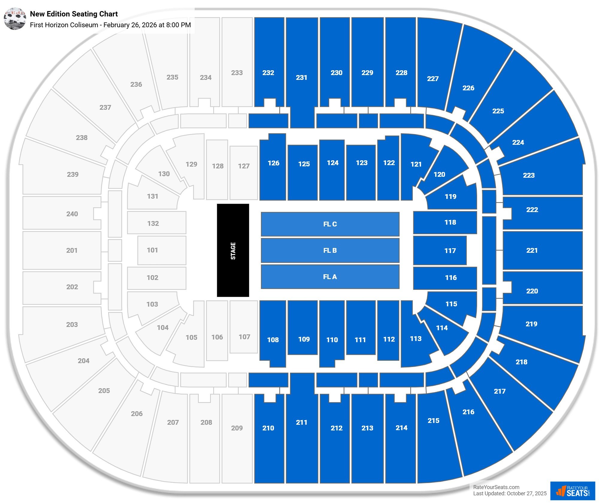 New Edition seating chart First Horizon Coliseum