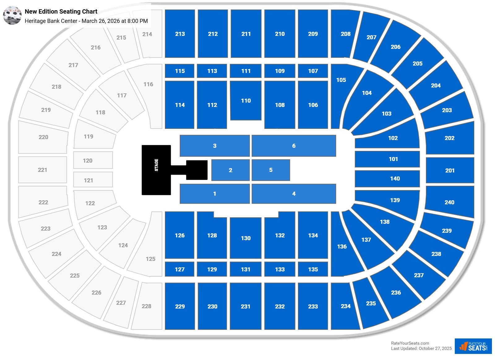 New Edition seating chart Heritage Bank Center