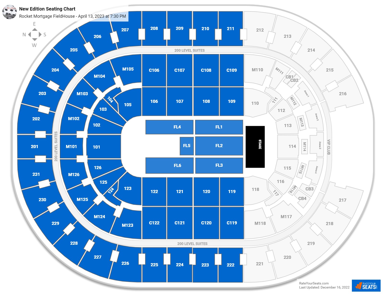 New Edition seating chart Rocket Mortgage FieldHouse
