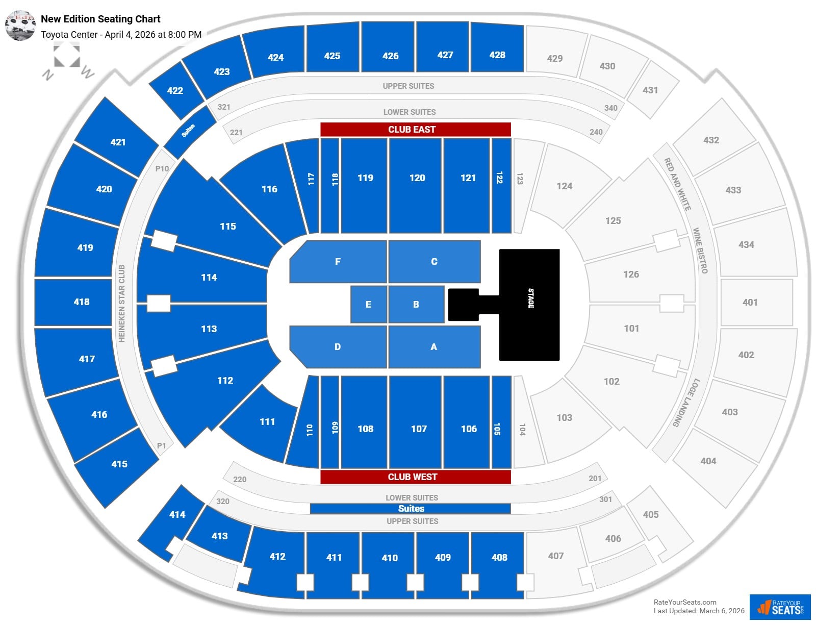 New Edition seating chart Toyota Center