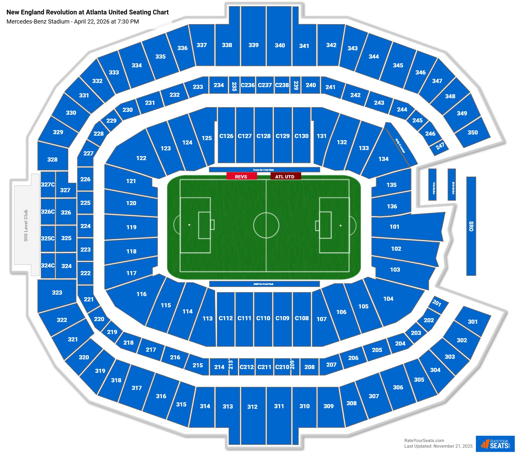 New England Revolution at Atlanta United seating chart Mercedes-Benz Stadium