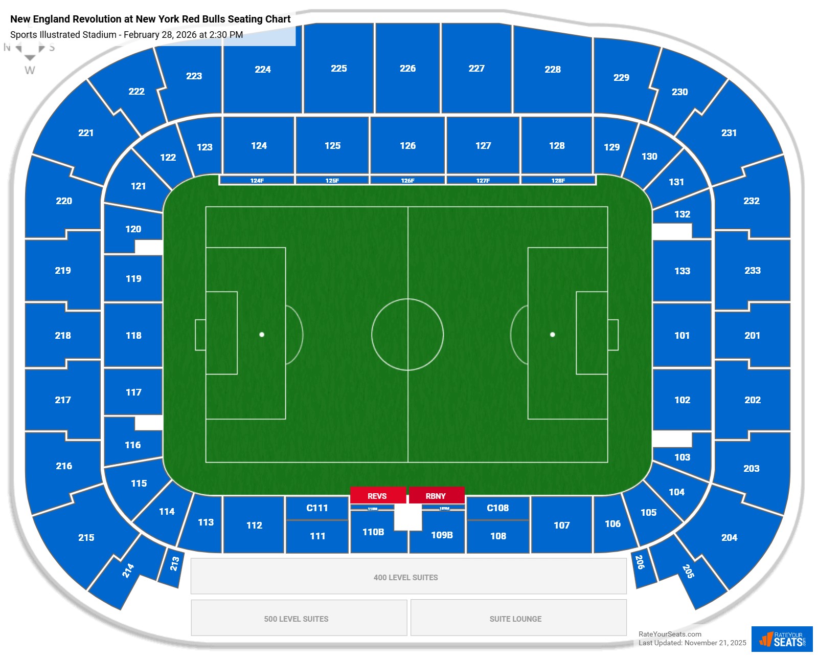 New England Revolution at New York Red Bulls seating chart Sports Illustrated Stadium 