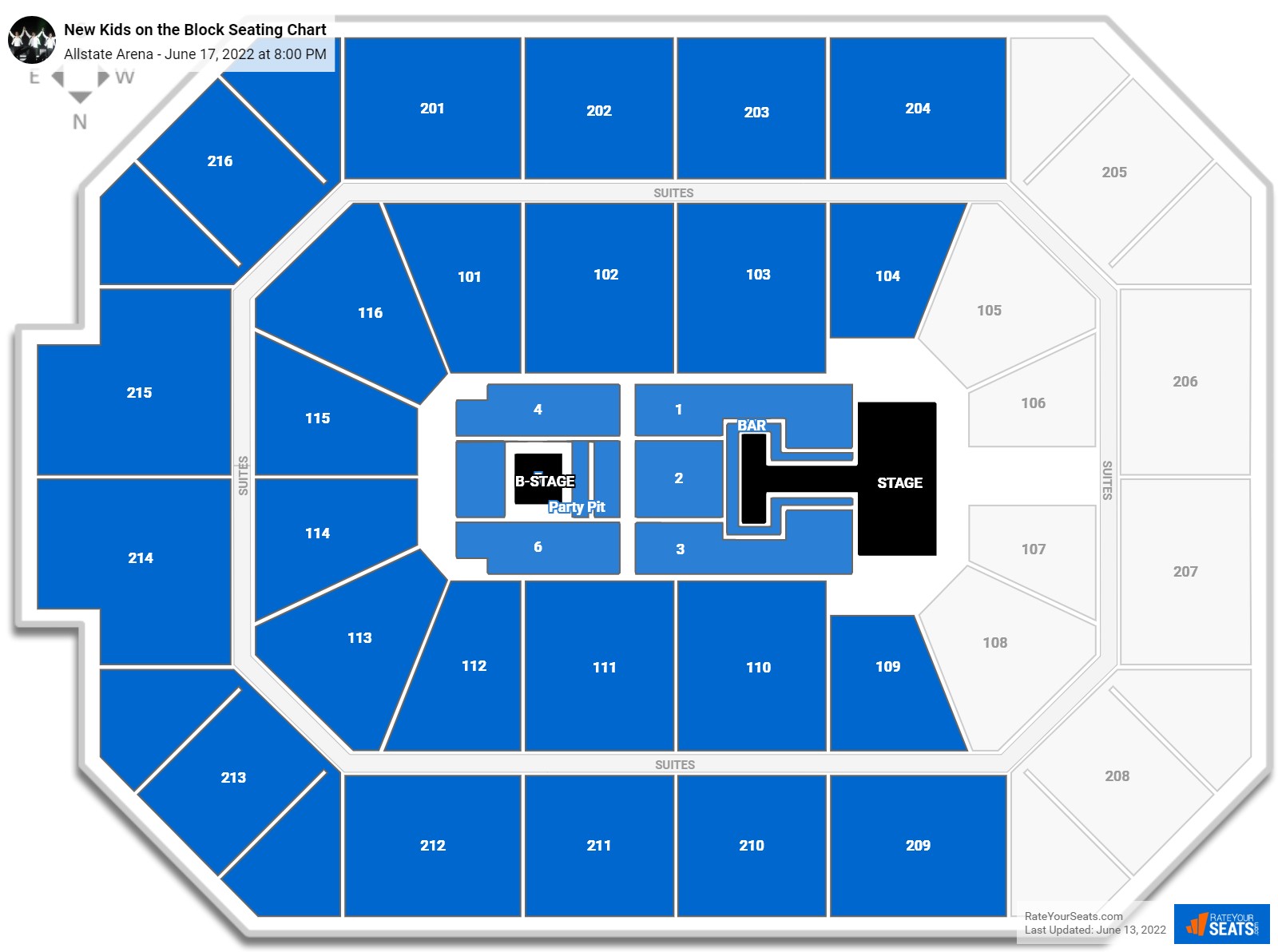 New Kids on the Block seating chart Allstate Arena