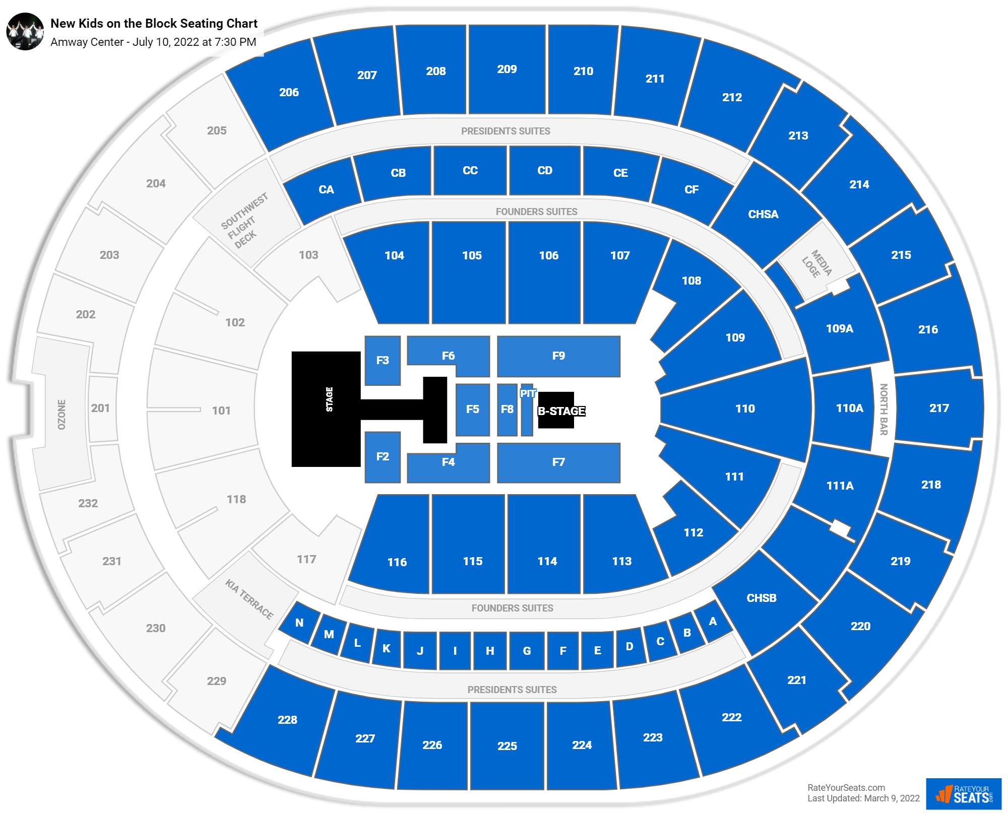 New Kids on the Block seating chart Amway Center