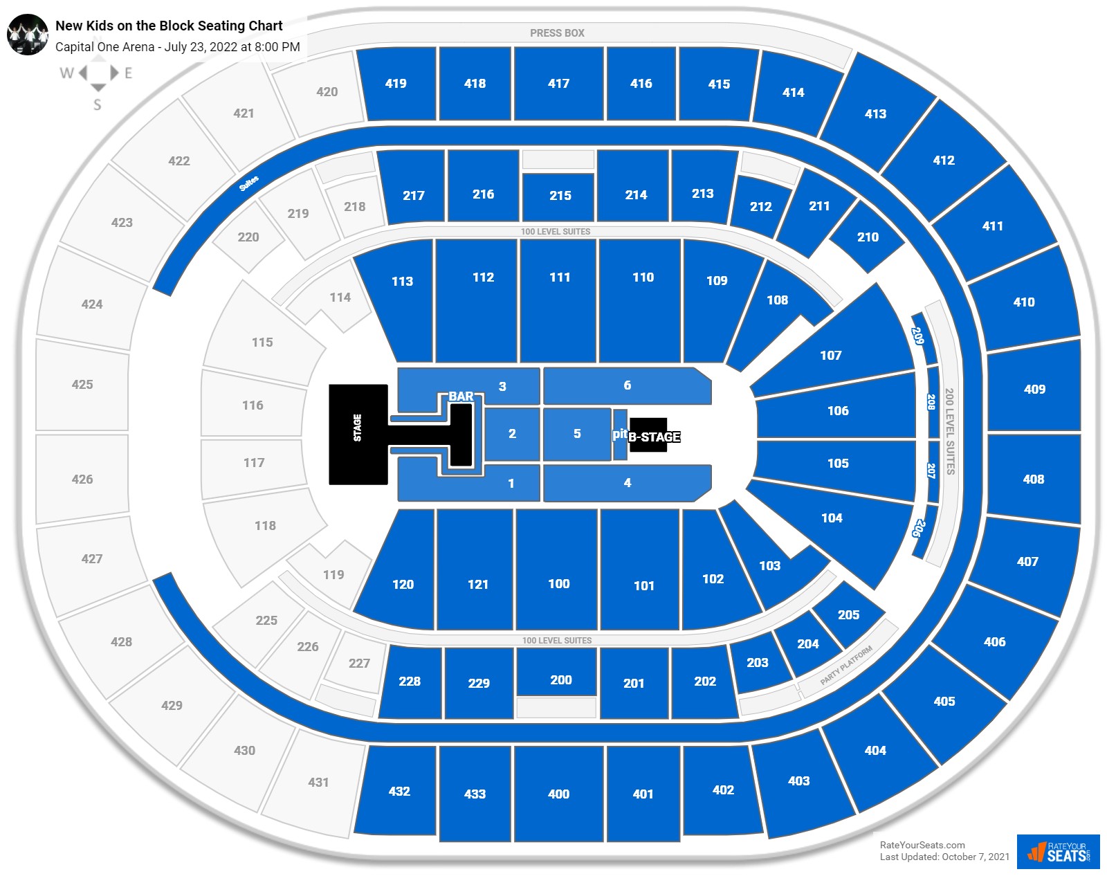New Kids on the Block seating chart Capital One Arena