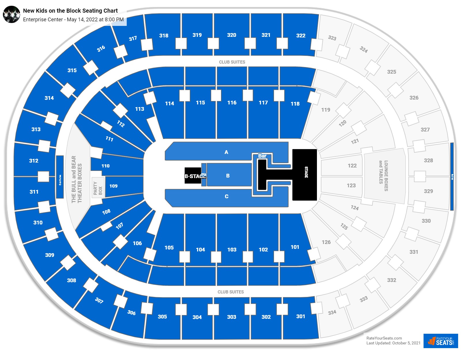New Kids on the Block seating chart Enterprise Center