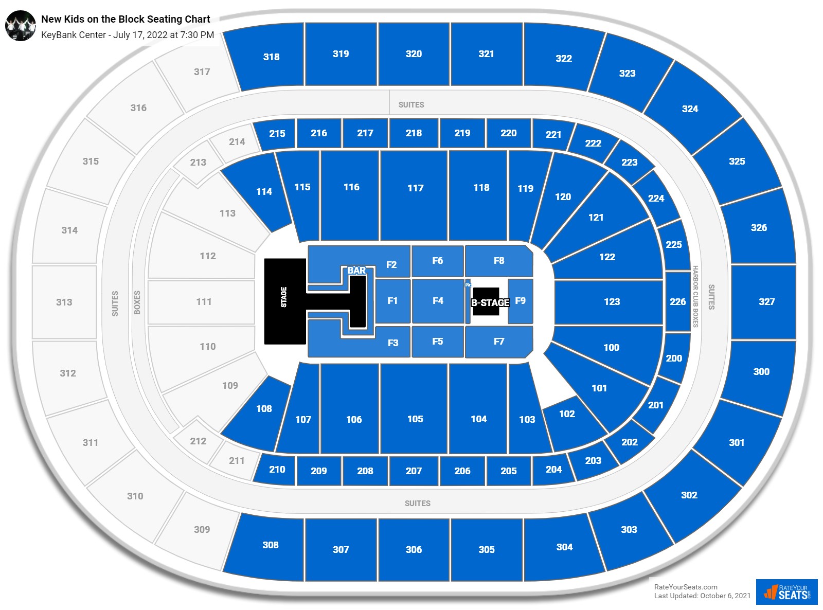 New Kids on the Block seating chart KeyBank Center