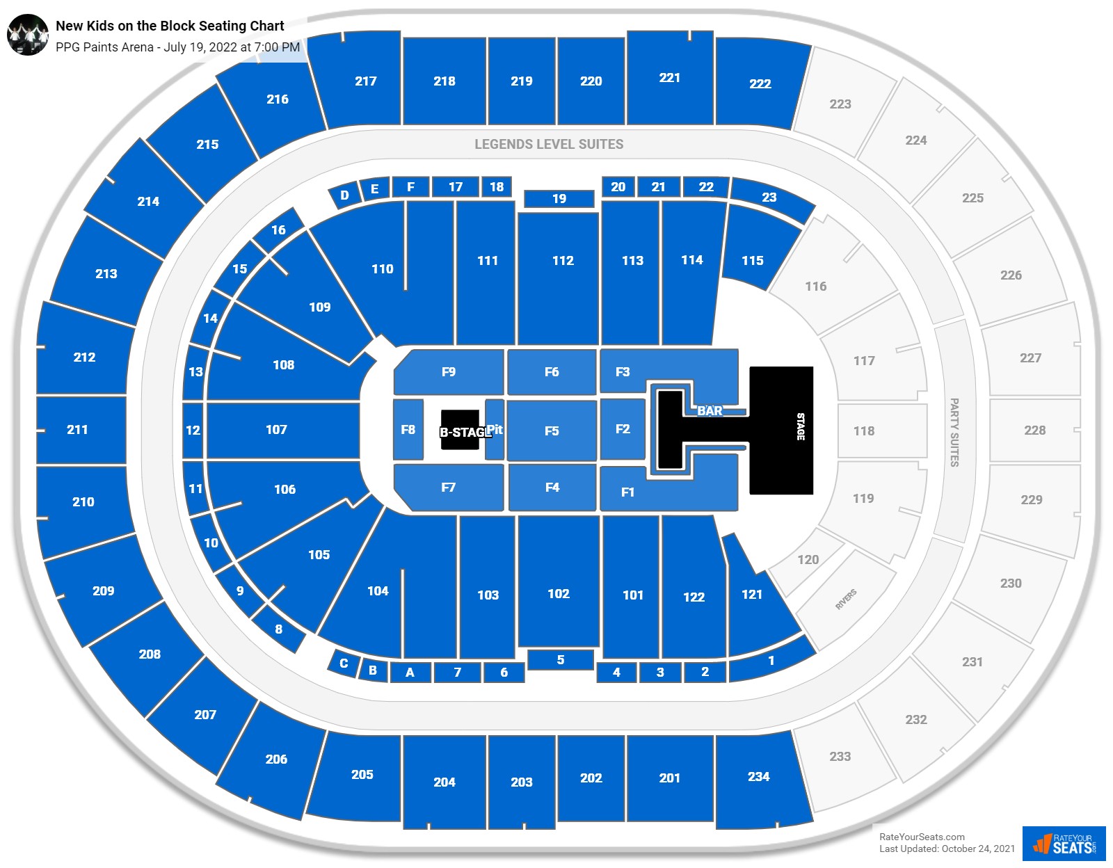 New Kids on the Block seating chart PPG Paints Arena