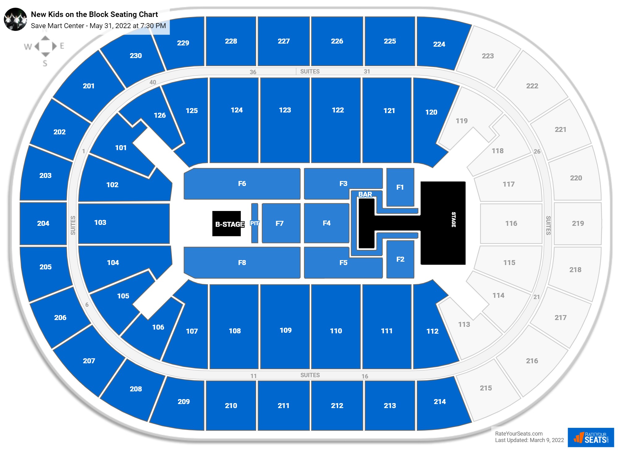 New Kids on the Block seating chart Save Mart Center
