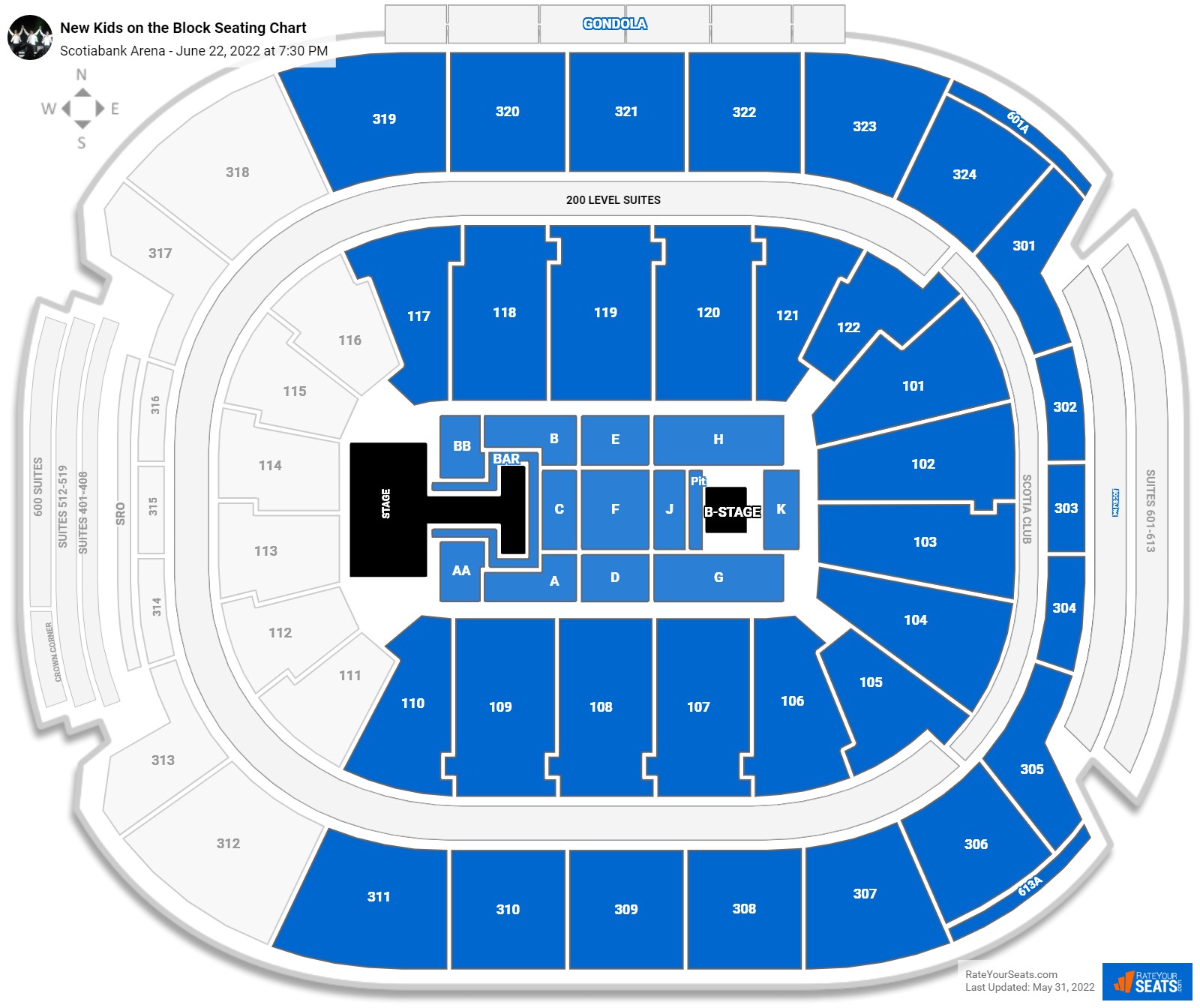 New Kids on the Block seating chart Scotiabank Arena