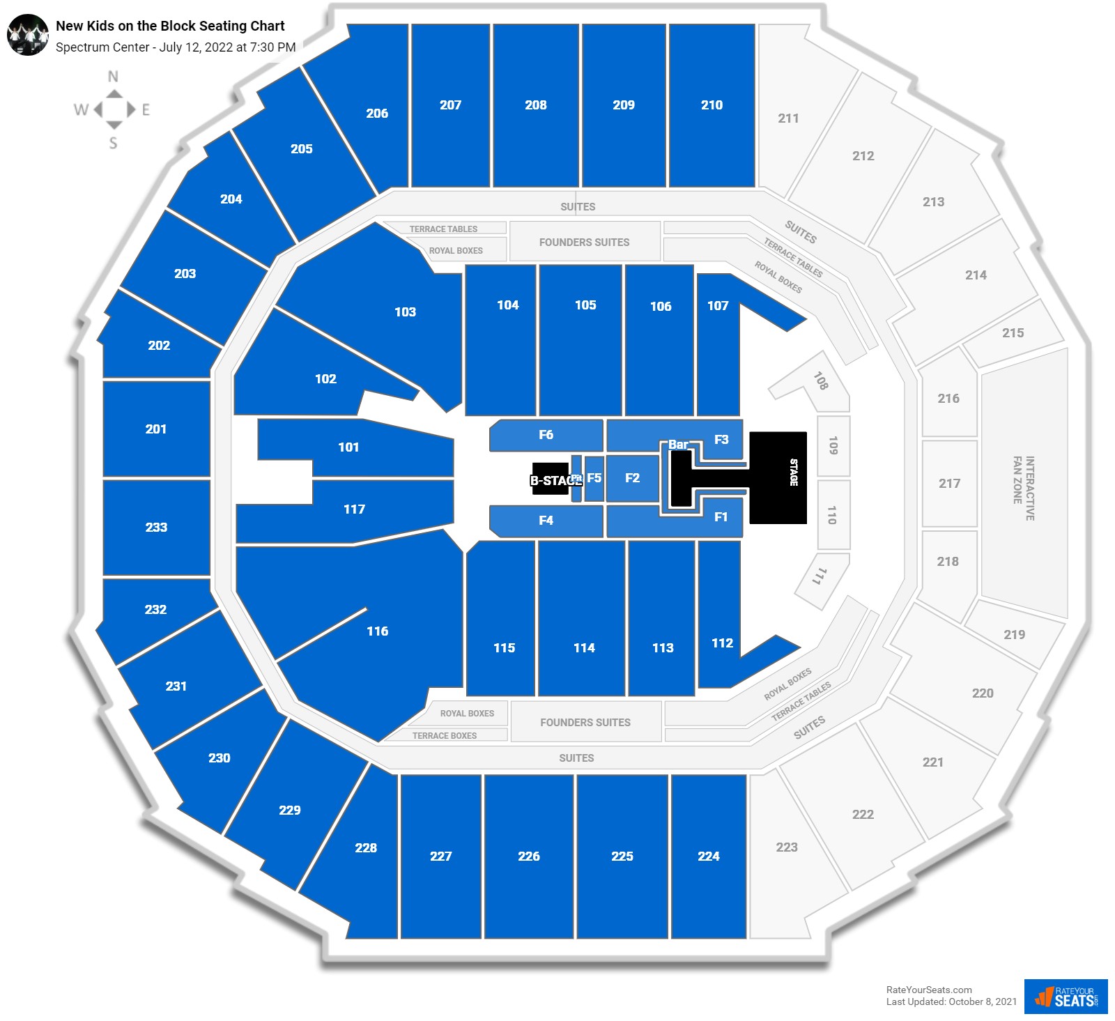 New Kids on the Block seating chart Spectrum Center