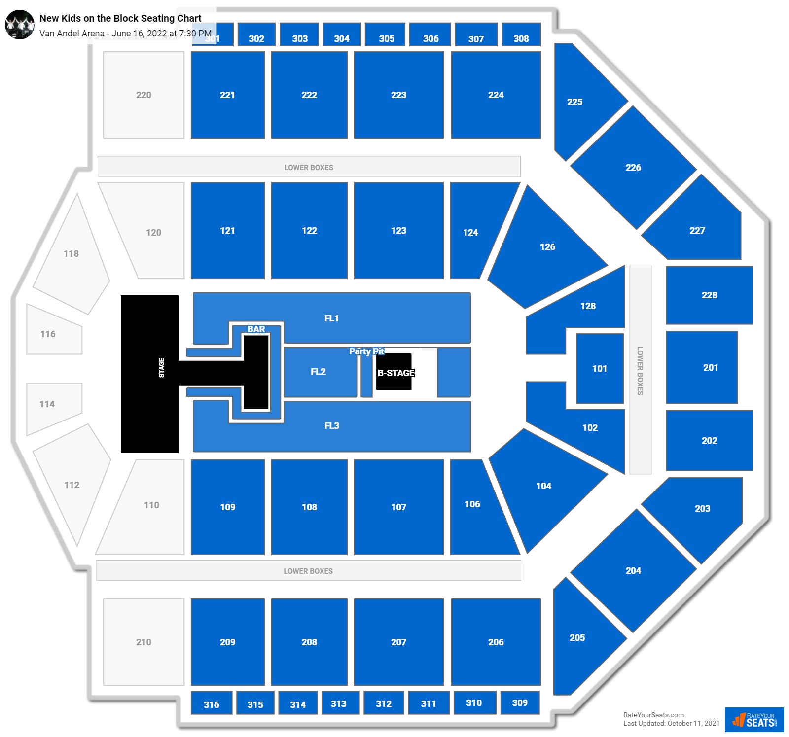 New Kids on the Block seating chart Van Andel Arena